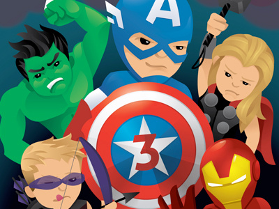 Kallinvengers Assemble! avengers captain america cartoon hulk illustration iron man super hero thor