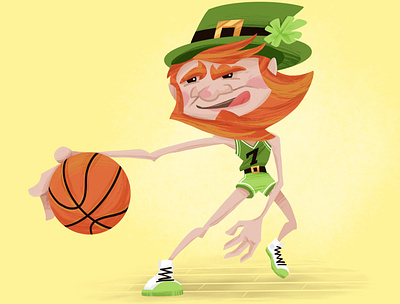 Lucky Crossover basketball holiday illustration leprechaun procreate sports st patricks day