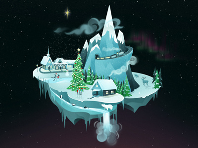 Christmas Wonderland Wallpaper christmas holidays ice illustration north polar snow wallpaper winter wonderland