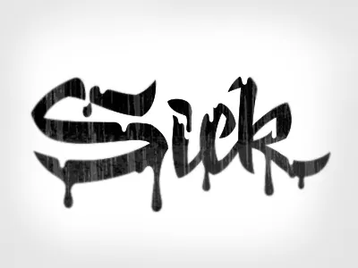 Sick Letterstration cold custom flu hand drawn ill illustration lettering sick type winter yucky