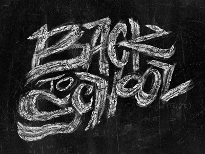 Back to School academics chalk custom drawing lettering school sketch