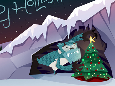 Not so Abominable Snowman Desktop BG adobe illustrator cave christmas desktop download ice illustration monster snow snowman