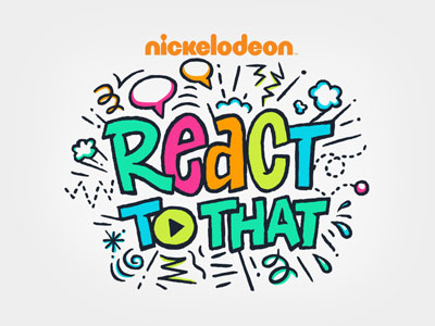 React to that logo concept custom hand drown lettering logo nickelodeon show whimsicle