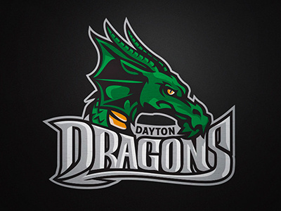 Dragons Logo concept on black baseball branding creature custom lettering design dragon hand drawn identity logo mascot sports