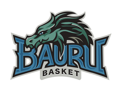 Bauru Basket athletics basketball creature design dragon logo mascot mystical sports vector