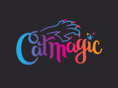 CatMagic branding cat claw custom lettering logo magic newyork paw script talons