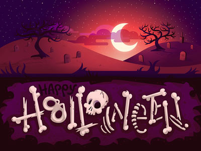 Halloween Bones Illustration adobe illustrator bones halloween illustration scary skeleton spooky trick or treat vector