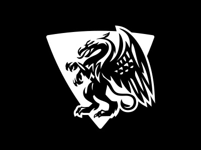 Griffin creature griffin icon identity logo mystical negative space vector