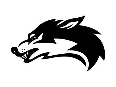 Wolf icon identity logo negative space vector wolf