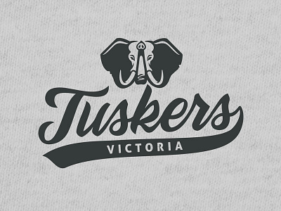 Tuskers Victoria logo baseball elephant font identity lettering logo mascot script sports typeface