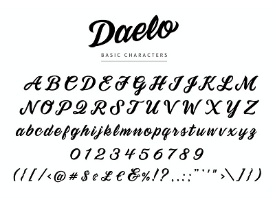 Daelo Typeface cursive font hand drawn lettered lettering script text type typeface