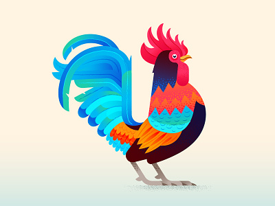 Rooster Illustration adobe illustrator bird blending modes chicken farm illustration illustrator rooster texture vector vector brushes