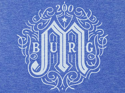 Mburg T-shirt design bicentennial custom lettering screen printing t shirts type design