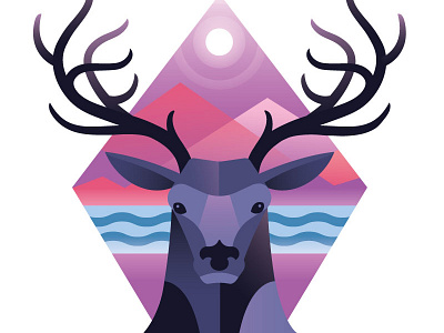 Deer Diamond adobe illustrator animal deer drawing forrest illustration nature vector