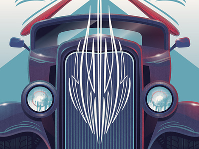 Pinstriping Poster adobe illustrator brush cars deuce coupe illustration paint pinstriping vector