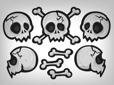 Skullitoons halloween illustration skulls vector