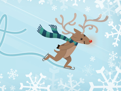 Skate it out cartoon christmas holidays illustration