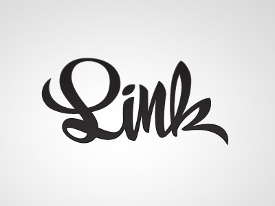 Link Logo revised custom hand drawn identity lettering logo script