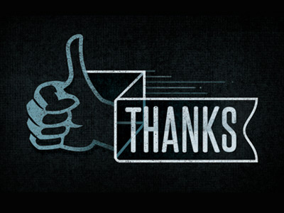 Thanks hand illustration thank you note thumbs up web graphic