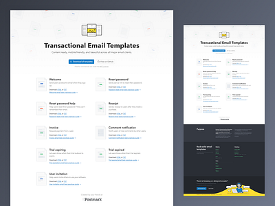 Transactional Email Templates Landing Page by Matt West for Wildbit on ...