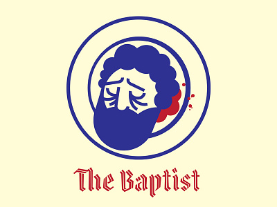 The Baptist beard blackletter city symbol doodle drawing vector wroclaw