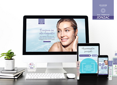 Skin diagnostics webdesign beauty cosmetics desktop french graphic design illustrator landing layout mobile mockup packaging prototype shop store testing ui ux webdesign website xd