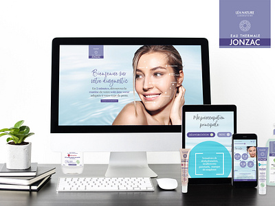 Skin diagnostics webdesign beauty cosmetics desktop french graphic design illustrator landing layout mobile mockup packaging prototype shop store testing ui ux webdesign website xd