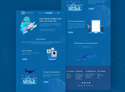 Landing Page AI Personality ai app design figmadesign future illustration landingpage modern ui ux web xd design