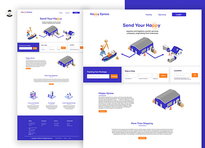 Happy Xpress Logistic Courier courier express homepage landingpage logistic ui design uiux