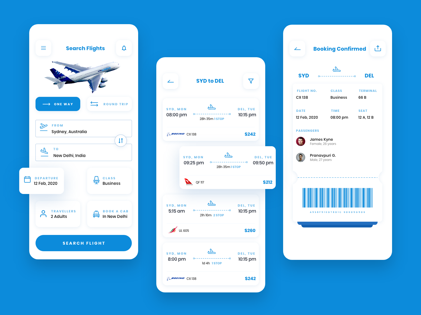 Flight Booking App Concept by Pranavpuri G. on Dribbble