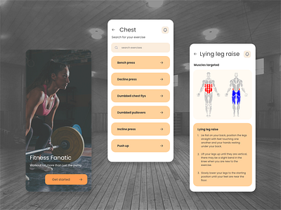 Fitness Fanatic - UI Kit Makeover android android app fitness app fitness fanatic flutter app graphic design navigational improvements ui ui kit ux