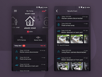 Home Security App app design designer interface mobile ui ux