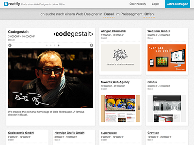 Kreatify directory grid kreatify switzerland web designer webdesign