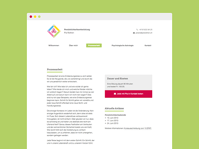 Pia Rothen Client Website clean and simple css flat html logo rails