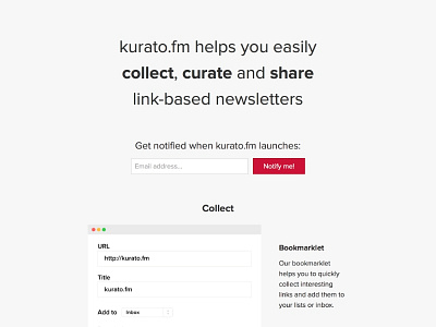 kurato.fm landing page