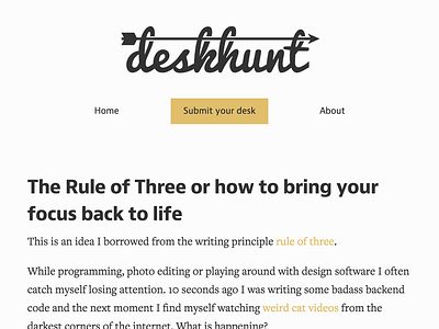 Desk Hunt site design