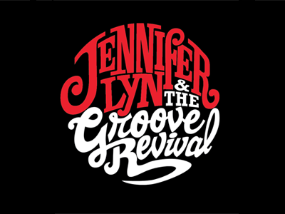 Jennifer Lyn & the Groove Revival Band logo band bismarck blues custom type jennifer lyn logo