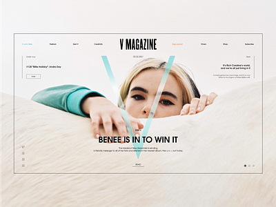 V Magazine – Concept clear design fashion figma magazine magazine design site site builder ui web