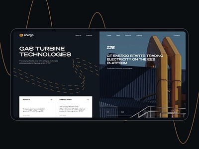 GT Energo - Motion black clean design electric factory figma industrial motion orange power ui web
