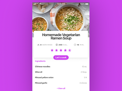 DailyUI #040 Recipe 040 app dailyui food interface recipe ui