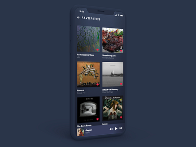 DailyUI #044 Favorites dailyui darkapp favorites interface music player