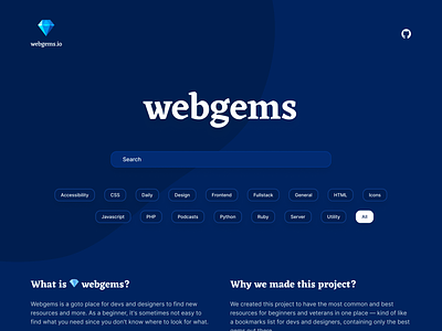 Webgems Website Header search website design website header