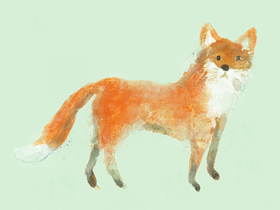 Fuzzy Lil Foxy animal cute digital forest fox illustration twee watercolor waver