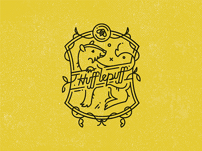 Hufflepuffin' badge badger harry potter hogwarts hufflepuff mascot shield