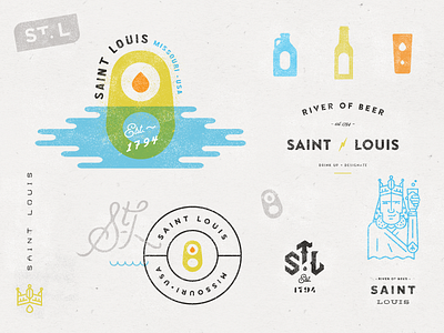 River of Beer beer branding city illustration st. louis type