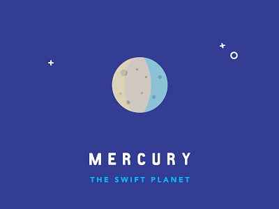 Planet Series: Mercury flat illustration mercury planets solar system space