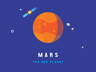Planet Series: Mars flat icon illustration mars planets satellite solar system space