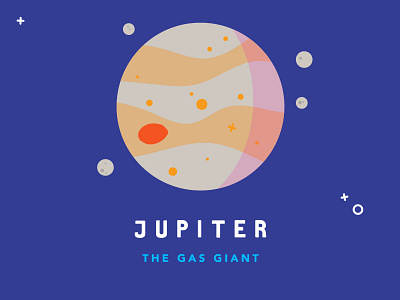Planet Series: Jupiter flat icon illustration jupiter moons planets solar system space