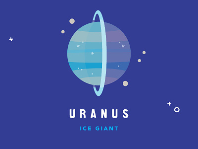 Planet Series: Uranus flat icon illustration moons planets solar system space uranus