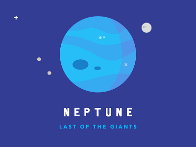 Planet Series: Neptune flat icon illustration moons neptune planets solar system space